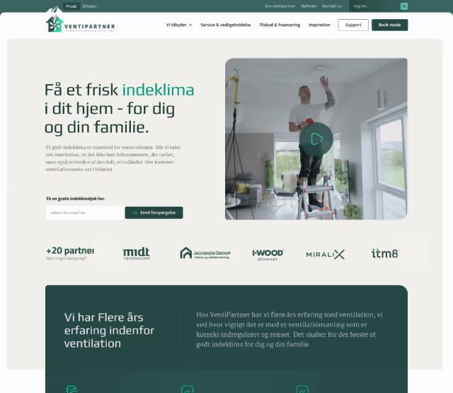 Billede af ventipartner nye hjemmeside
